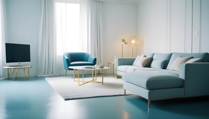white and gold theme modern interior