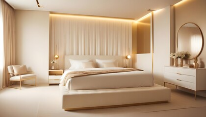 white and gold theme modern interior