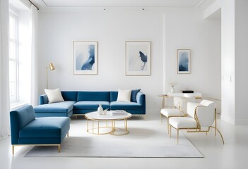 white and gold theme modern interior