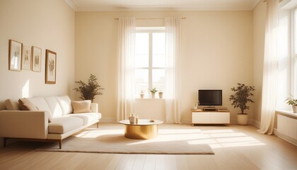 Fototapeta premium white and gold theme modern interior