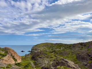 Cap de Creus: Rocky landscape at the Cala Culip, Mediterranean Sea near the border of Spain and France, Cadaqués, Girona, Pyrenees, Catalonia