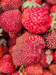 strawberries in a market