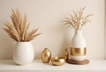 white and gold theme modern interior