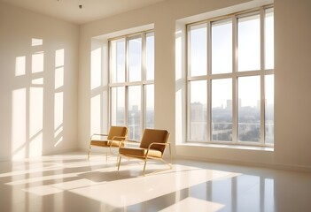 white and gold theme modern interior