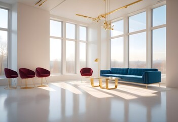 white and gold theme modern interior