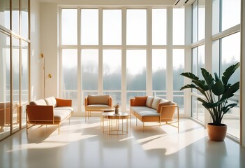 white and gold theme modern interior