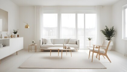 white and gold theme modern interior