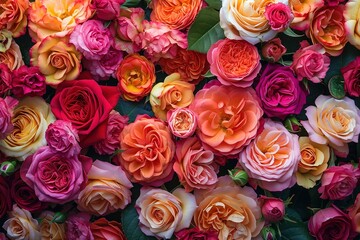 Colorful roses background. Beautiful, high quality, good for holidays, valentines's gift.