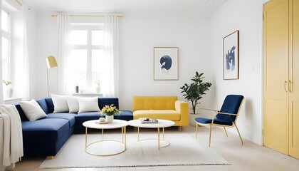 white and gold theme modern interior