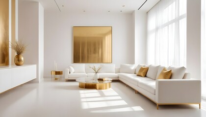 white and gold theme modern interior