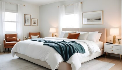 white and gold theme modern interior