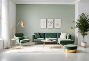 white and gold theme modern interior