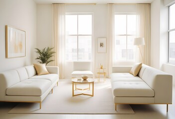 white and gold theme modern interior