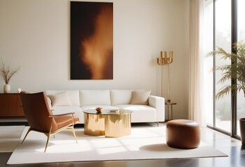 white and gold theme modern interior