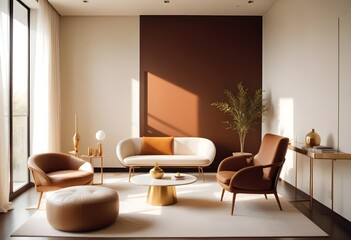 white and gold theme modern interior