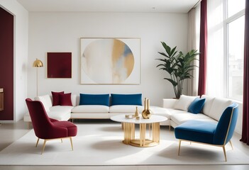 white and gold theme modern interior