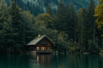 Fototapeta premium house on the lake