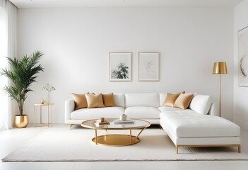 white and gold theme modern interior