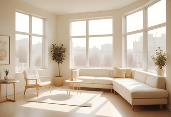 white and gold theme modern interior