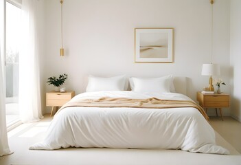 white and gold theme modern interior