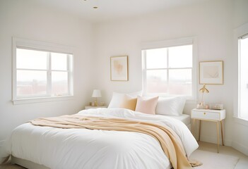 white and gold theme modern interior