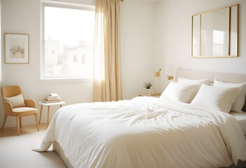 white and gold theme modern interior