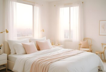white and gold theme modern interior