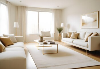 white and gold theme modern interior