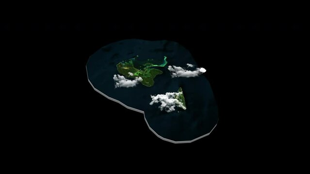 Tonga 3D Country Map Animation Transparent Alpha