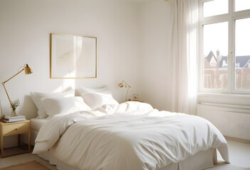 white and gold theme modern interior