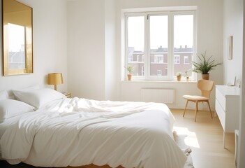 white and gold theme modern interior