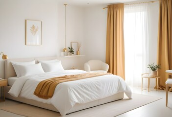 Fototapeta premium white and gold theme modern interior