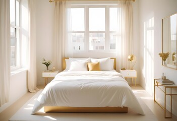 white and gold theme modern interior