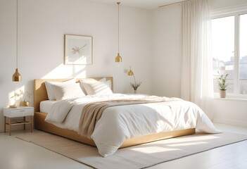 white and gold theme modern interior