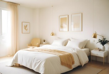white and gold theme modern interior