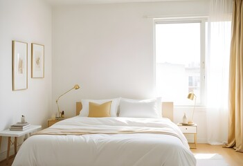 white and gold theme modern interior