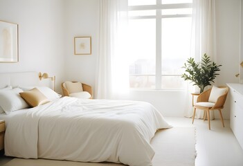 white and gold theme modern interior