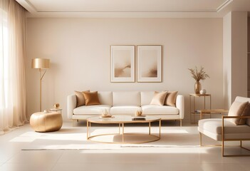 white and gold theme modern interior