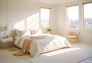 white and gold theme modern interior