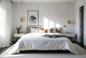 white and gold theme modern interior