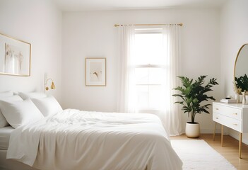 white and gold theme modern interior