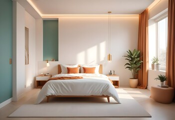 white and gold theme modern interior