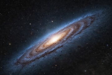 Fototapeta premium Galactic Canvas: A Vibrant Galaxy Amidst a Starry Sky