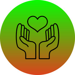 Obraz premium Hand With Heart Icon