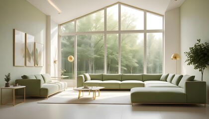 Fototapeta premium white and gold theme modern interior