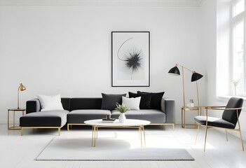 white and gold theme modern interior