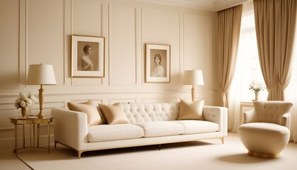 white and gold theme modern interior