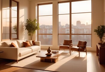 Fototapeta premium white and gold theme modern interior