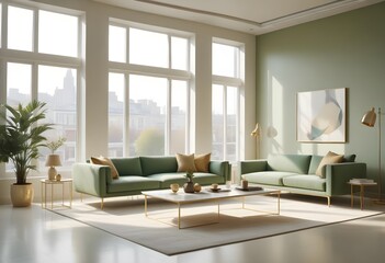 white and gold theme modern interior