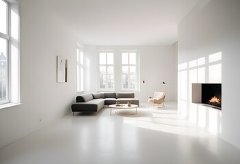 Fototapeta premium white and gold theme modern interior